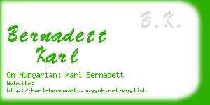 bernadett karl business card